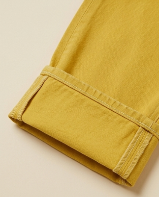 Jeans Rectos Dua Lipa x Pepe Jeans London - Amarillo Mostaza (Bajo con vuelta)