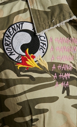 Sobre camisa Militar Camuflaje con Parches y Bordados Rosa Eleven