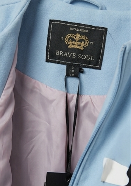 Abrigo / Chaqueta Ligera Azul Pastel Brave Soul "Herrera" (Talla S/38)