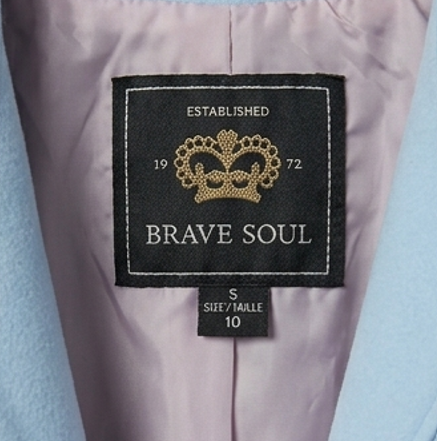 Abrigo / Chaqueta Ligera Azul Pastel Brave Soul "Herrera" (Talla S/38)
